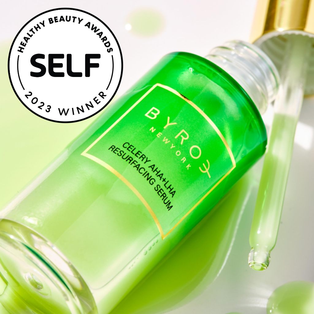 BYROE serum $86 regenerates skin surface CELERY AHA + LHA RESURFACING ...