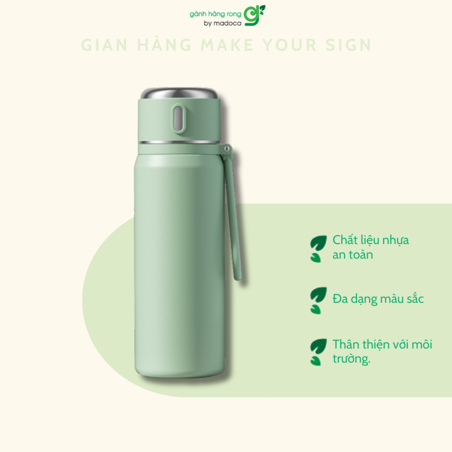 Thermal water bottle, One Touch thermos bottle with flip lid keeps hot