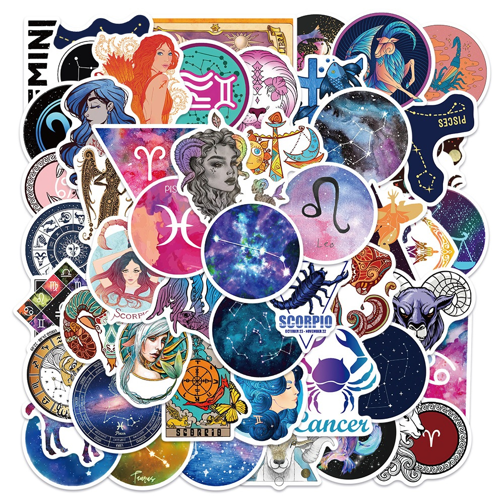 Combo Sticker Zodiac Sign Waterproof PVC, Stickers for Helmets, Laptops ...