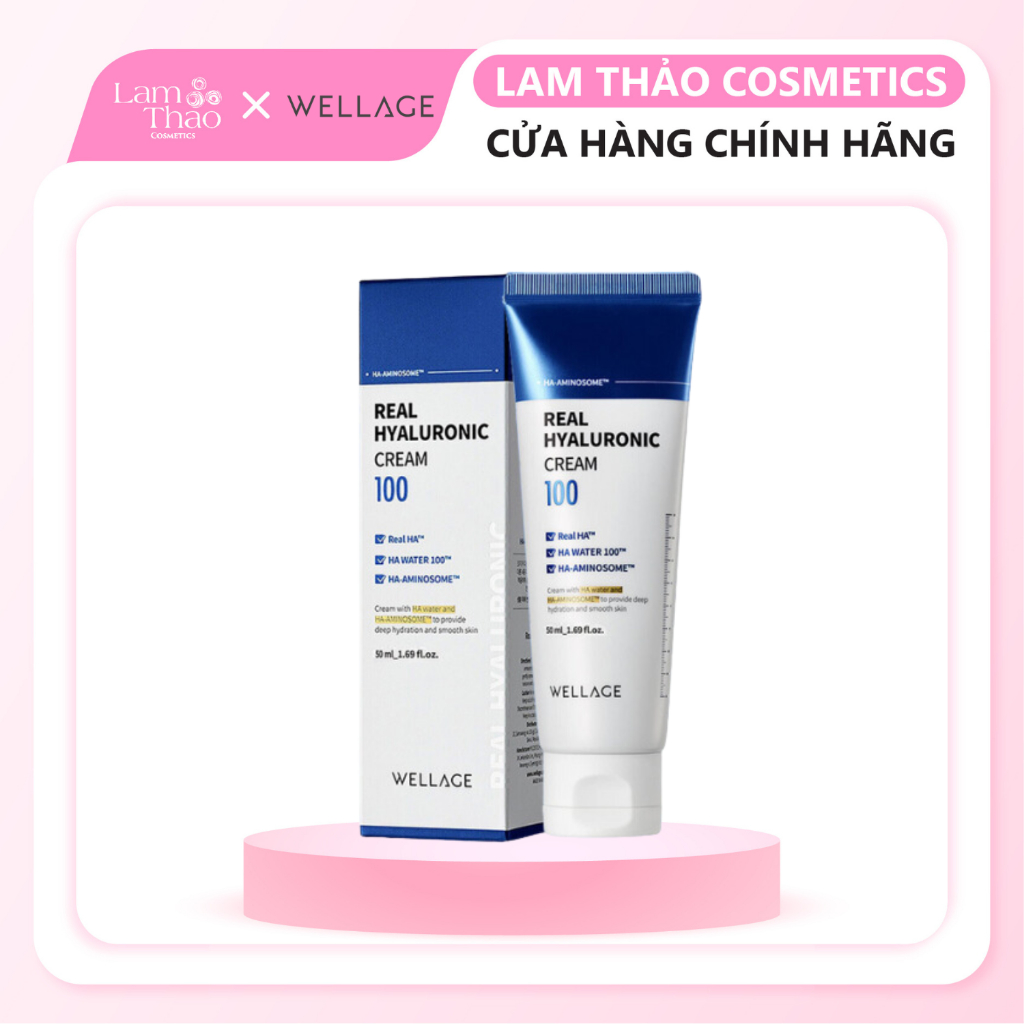 Wellage Real Hyaluronic Cream Instant Moisturizing Cream 100ml | Shopee ...