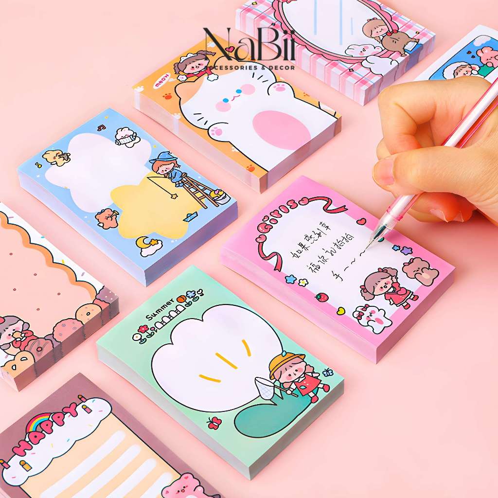 Nabii Pattern Note Paper 80 Sheets For Students Cute Multiple Color ...