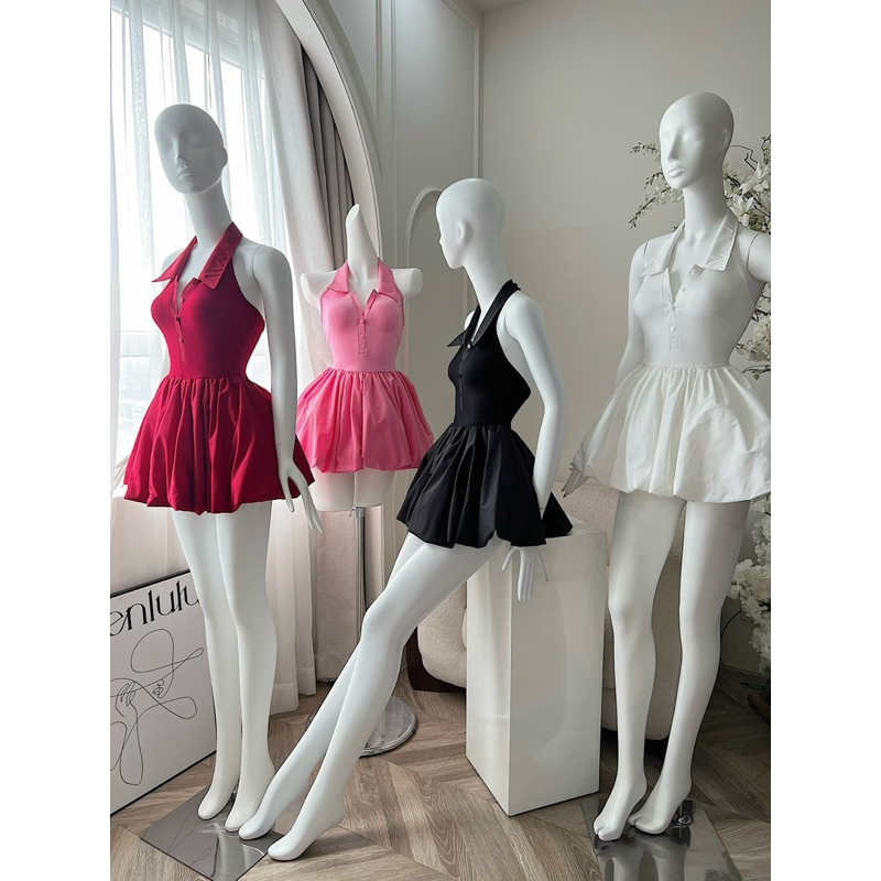 Hottrend puffy halter neck dress - with underpants | Shopee Philippines