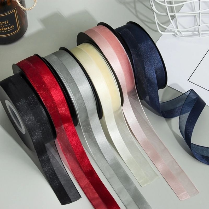 High-quality 2.5cm half-wave chiffon ribbon for flower bouquets and ...