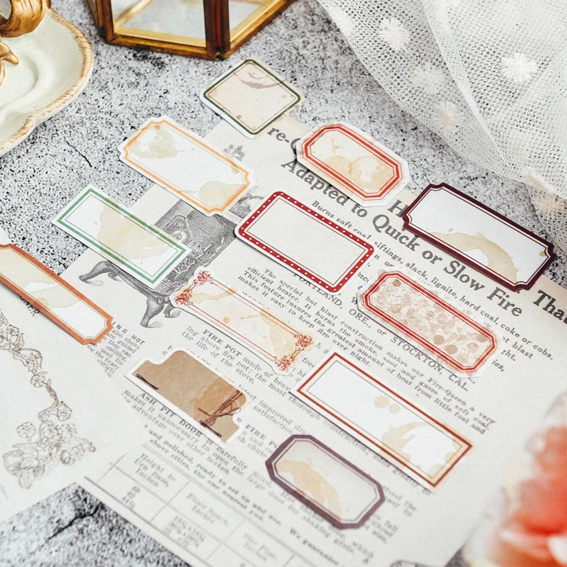 Junarystudio-Set of 40 label stickers, labels printed with simple ...