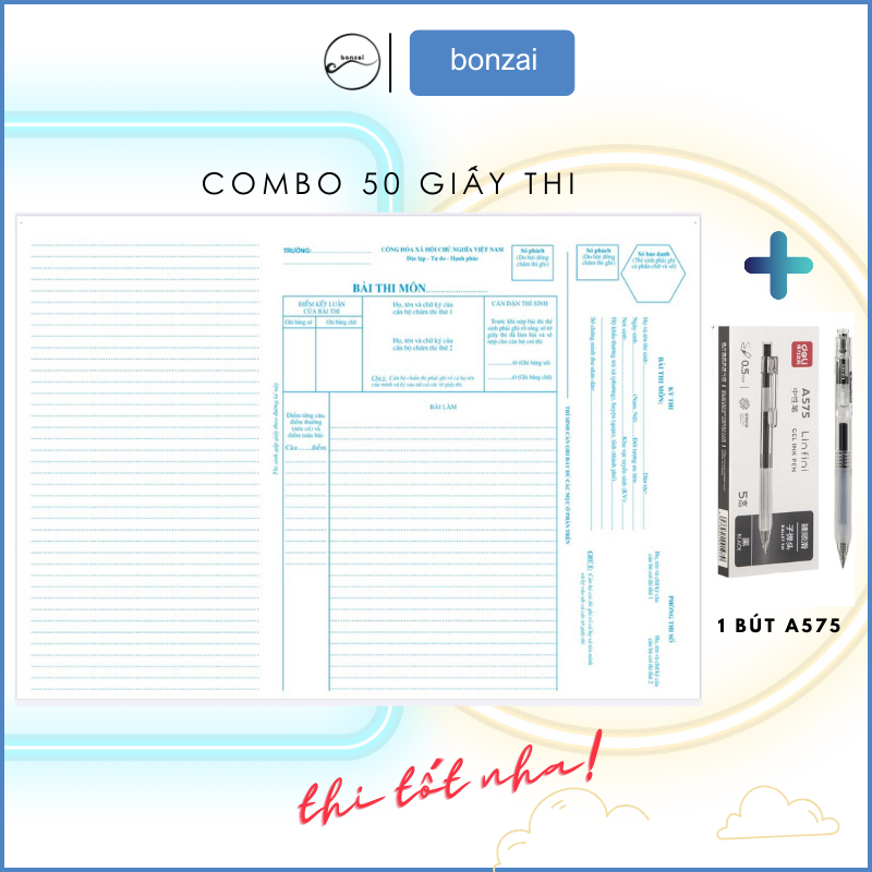 COMBO 50 sheets of exam paper, get 1 free A575 pen | Shopee Philippines