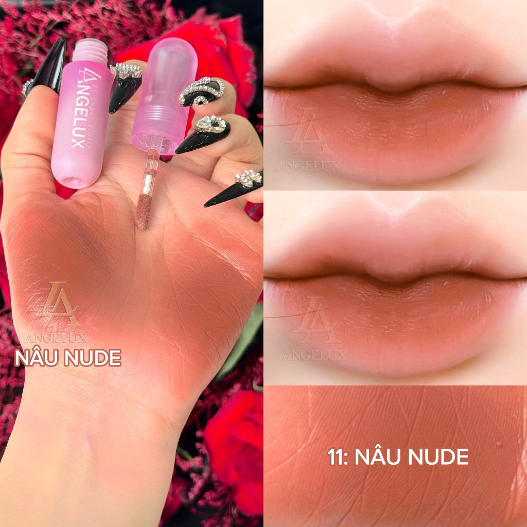 [Genuine] Angelux Super Matte, Smooth Brown Nude Cream Lipstick Free ...