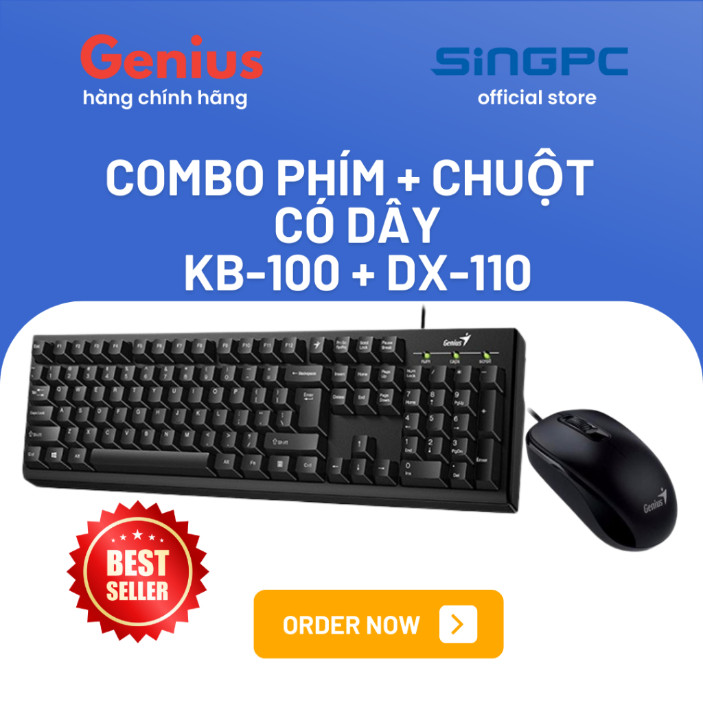 KB-100 DX-110 wired mouse button Combo (GENUINE GENIUS keyboard + mouse ...
