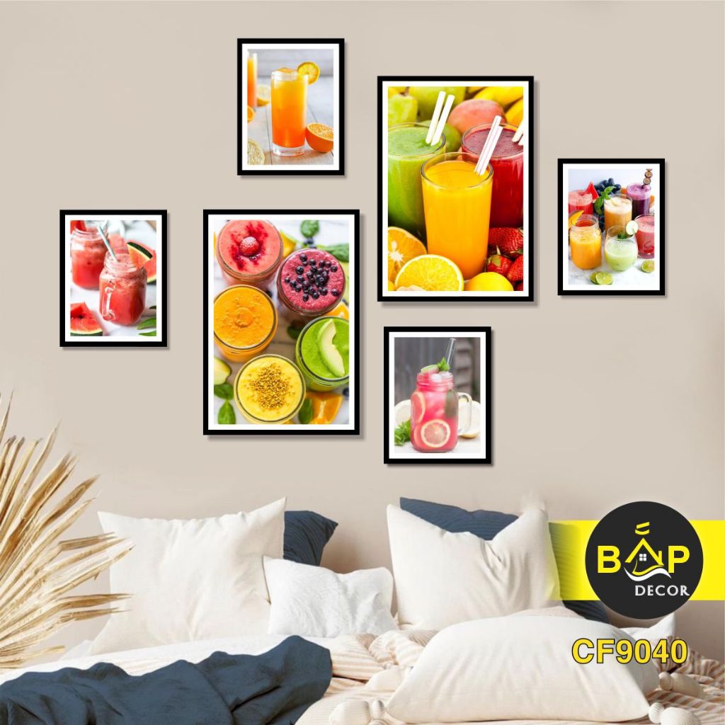 Juice wall painting set. Smoothies, MILK TEA shop Decor, Bap Decor