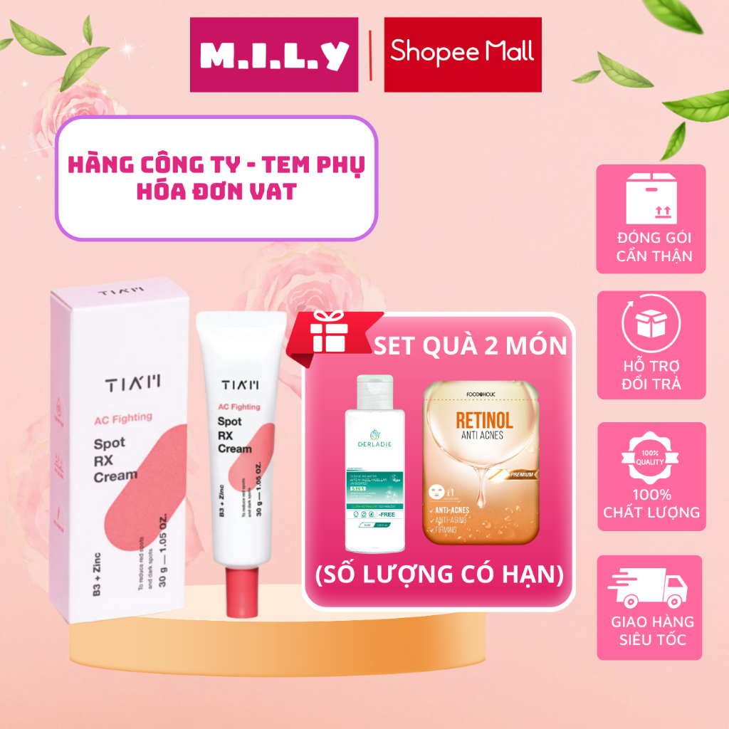 [CTY Product] TIAM Acne Spot Cream 3 Effects Reduce Acne, Fade Dark