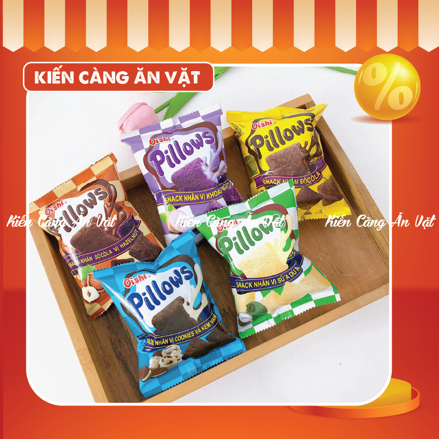 Oishi Coconut Milk Pillows Snacks Chocolate Vanilla Ice Cream Pack
