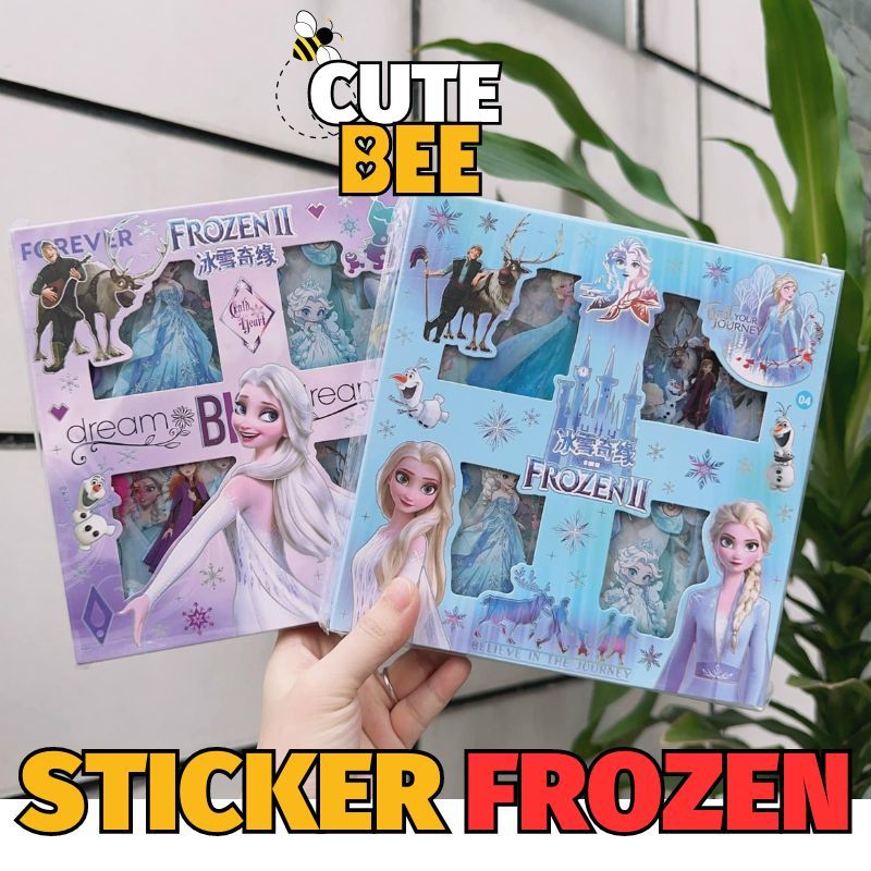 Box of 100 pre-cut transparent FROZEN stickers, Elsa Anna motifs with ...