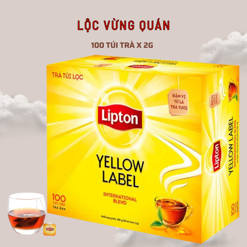 Black Tea Bag Lipton Yellow Label Yellow Tea 200g (100 Packs x 2g), Box ...