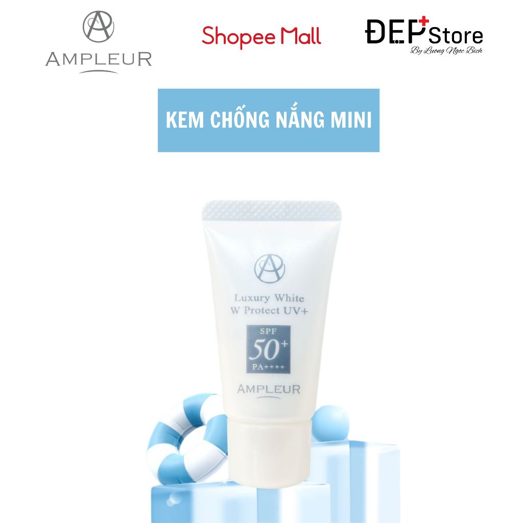 Mini AMPLEUR Luxury White W Protect UV + Japan Sunscreen Brightens