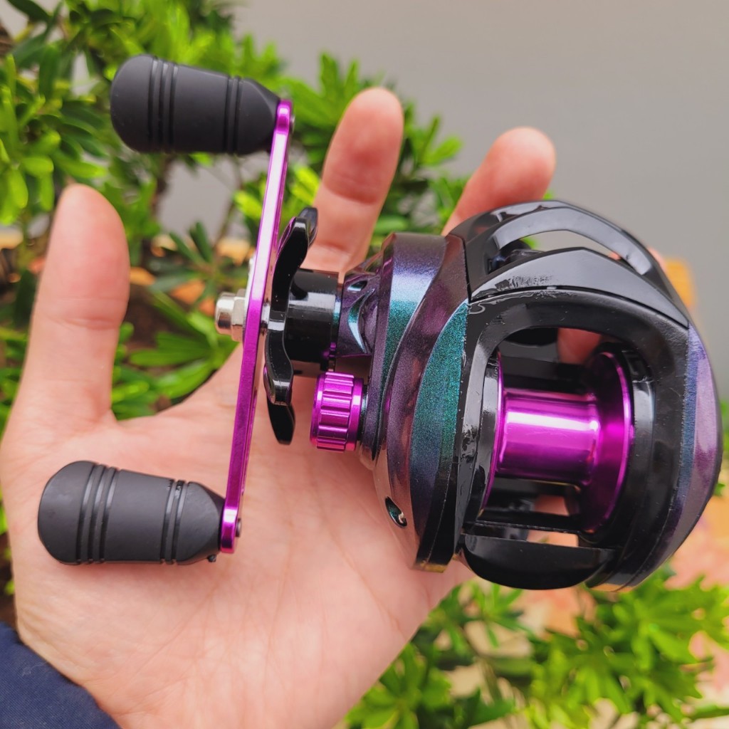 Fishing reel, cheap purple titanium horizontal reel, docaualam lure ...