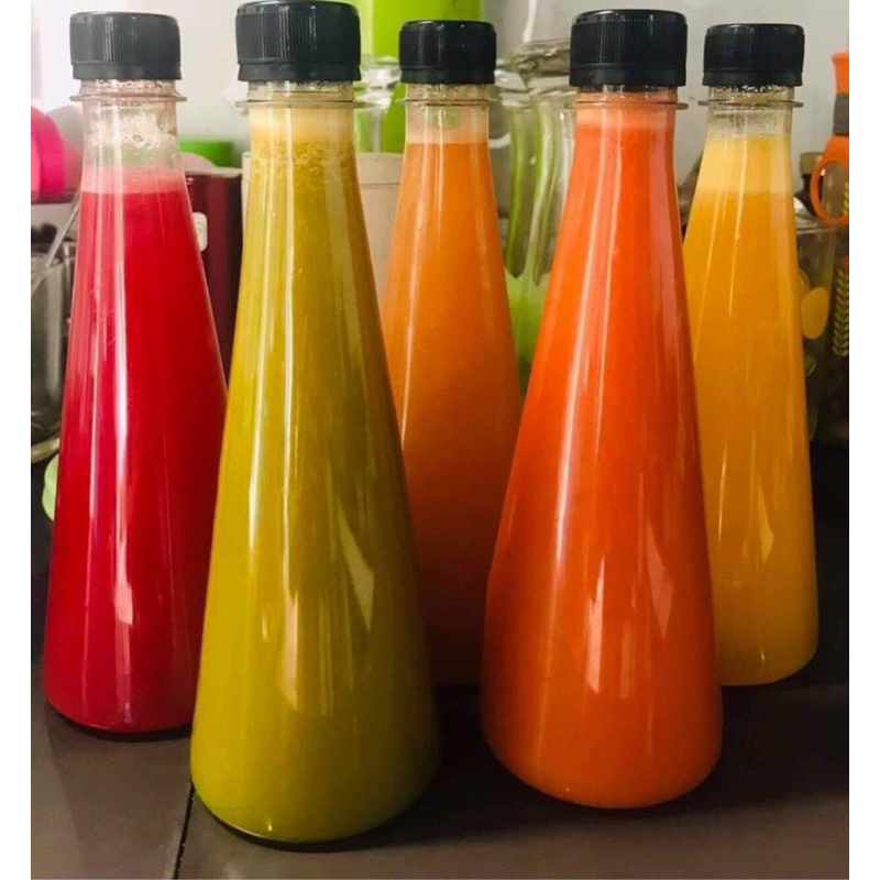 Set of 100 330 ml triangle bottles with black cap | Shopee Philippines