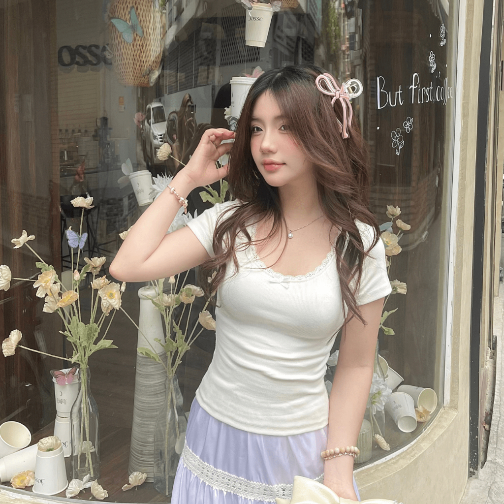 Coquette Square Neck Baby Tee