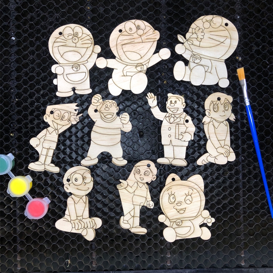 Super Adorable Doremon Theme Coloring Wooden Figure SET - Helps ...