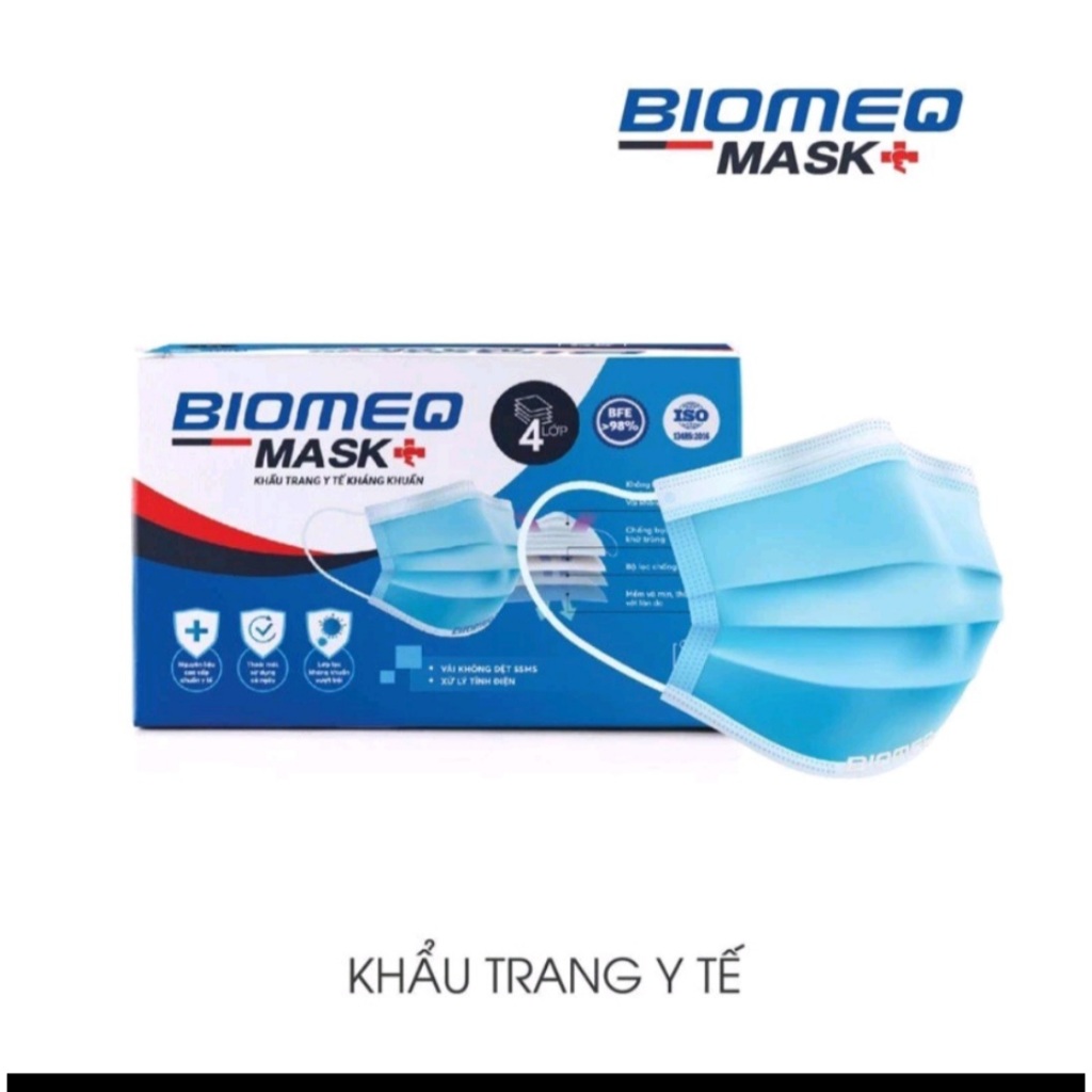 4-layer antibacterial medical MASK BIOMEQ MASK+ BOX OF 50 PCS (GREEN ...