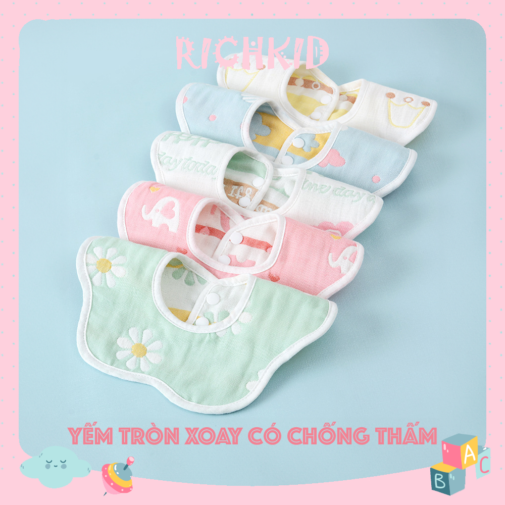 360 rotating round bib with waterproof for baby soft cotton material ...
