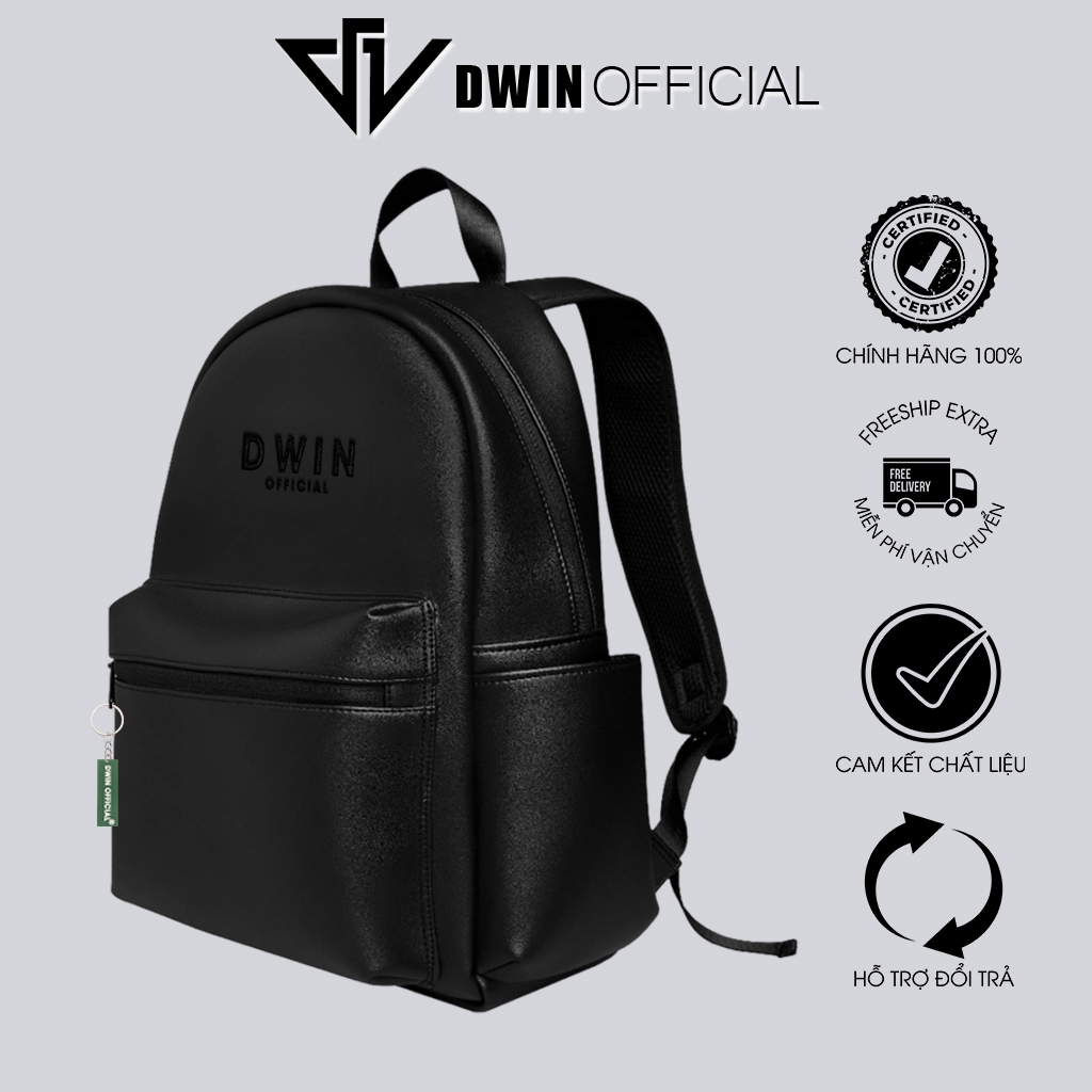 Men's and women's leather backpack embroidered Dwin bag logo to Korean ...