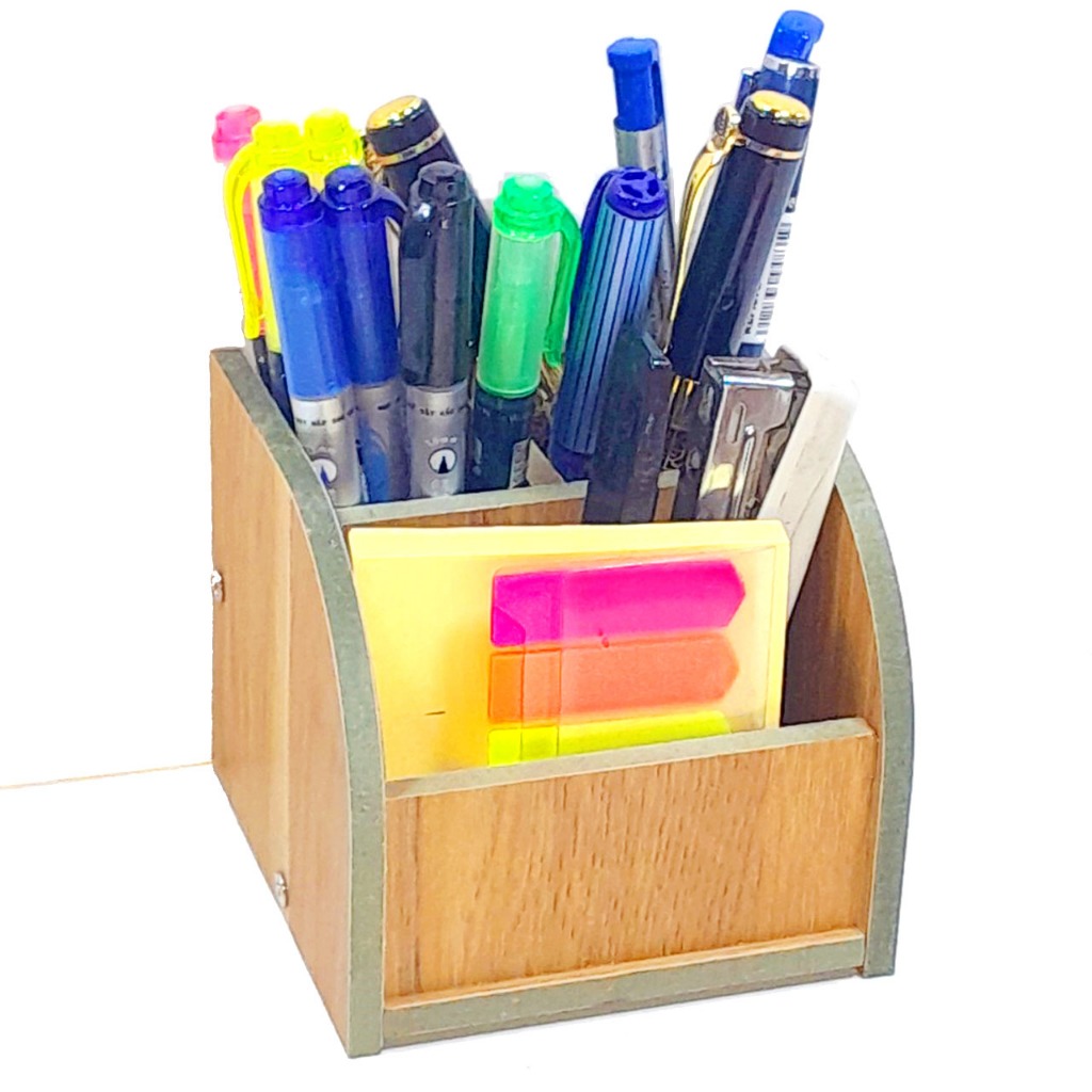 Self-assembled Wooden Desktop Pen Box HB6 | Shopee Philippines