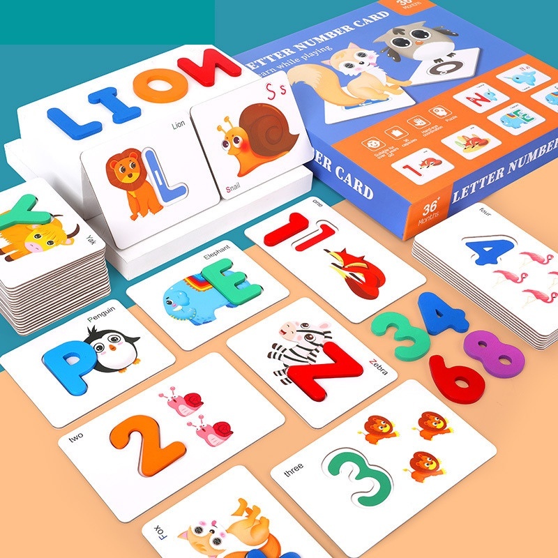 Educational toy set of 52 smart English learning cards to help children ...