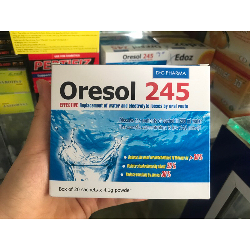 Oresol 245 DHg box of 20 packs Hydrates and electrolytes for the body ...