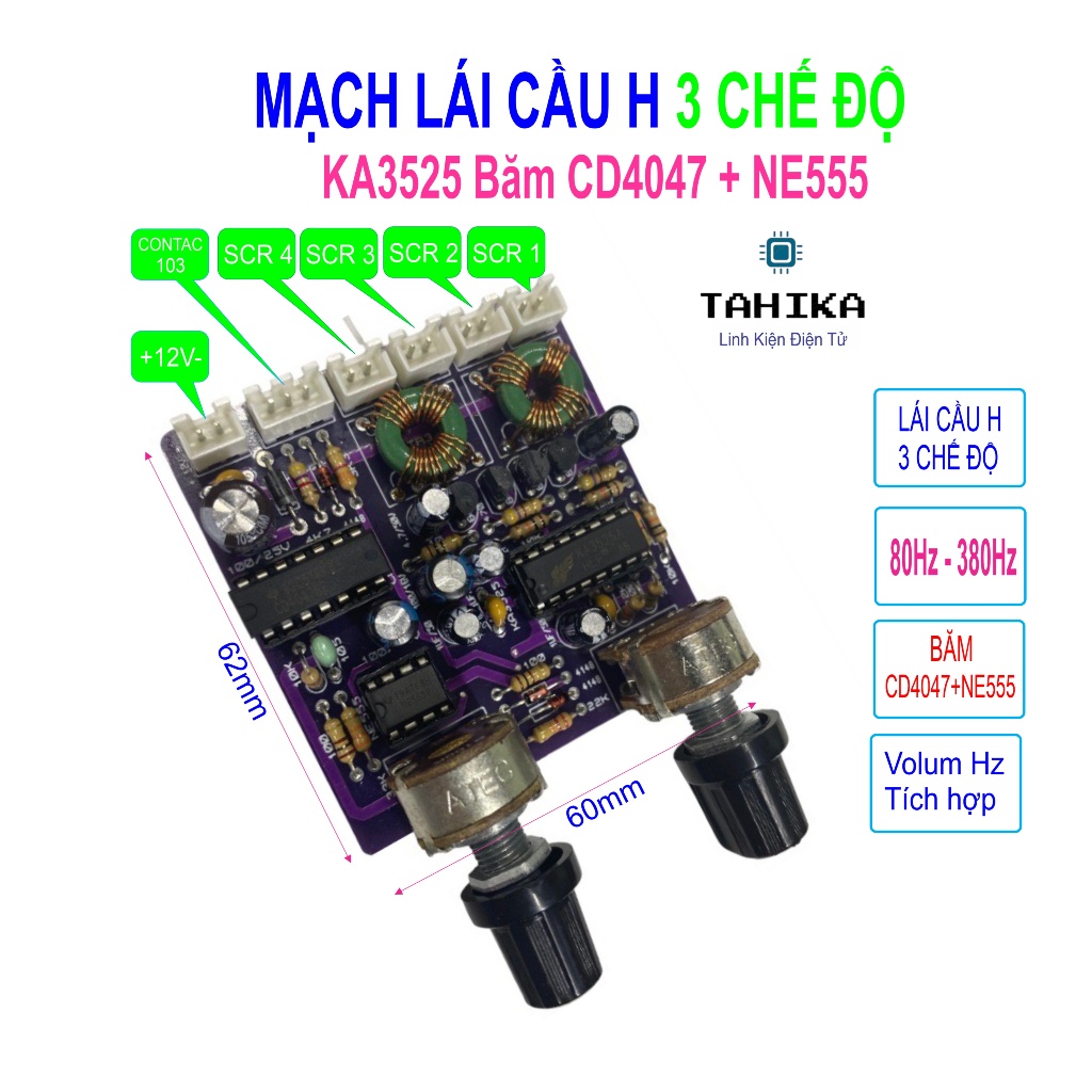 Driver Board H Running KA3525 Rhythm CD4047+NE555 Adjustment DUTY- H