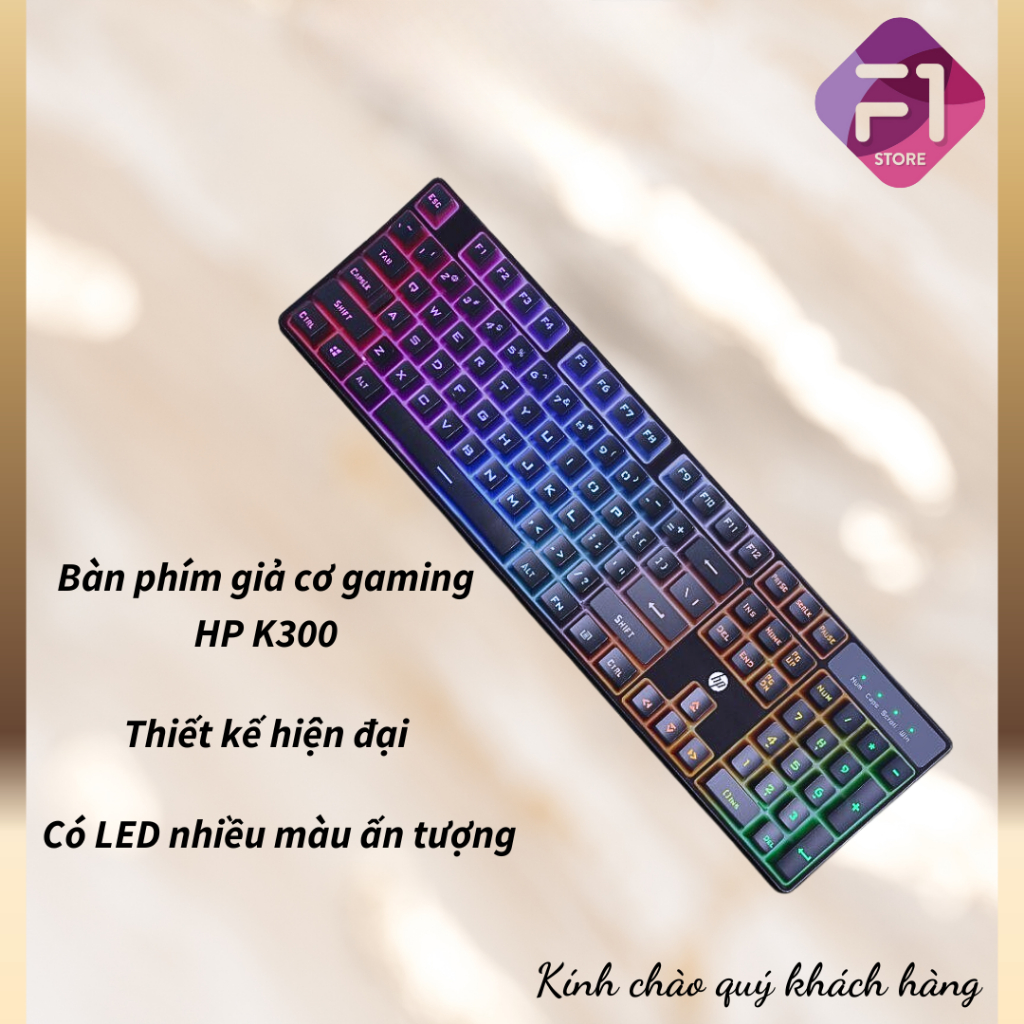 Hp K300 Mechanical gaming Keyboard, F1 STORE LED Multi-Color Convenient ...