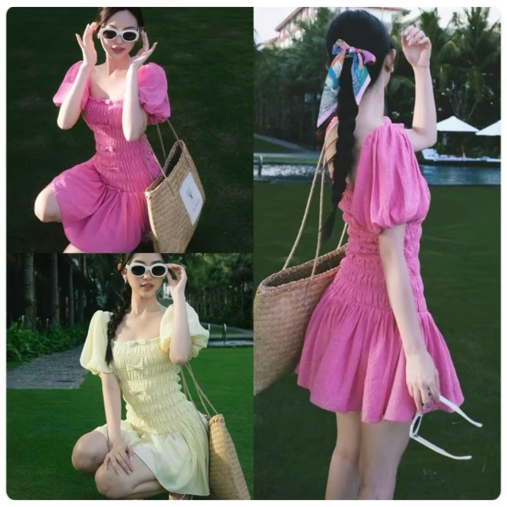 Mocking dress with bow-attached body can be worn in 2 beautiful ways ...