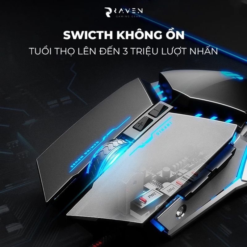 TEKKIN INPHIC PW2 wired gaming mouse 12-color LED computer gaming mouse ...