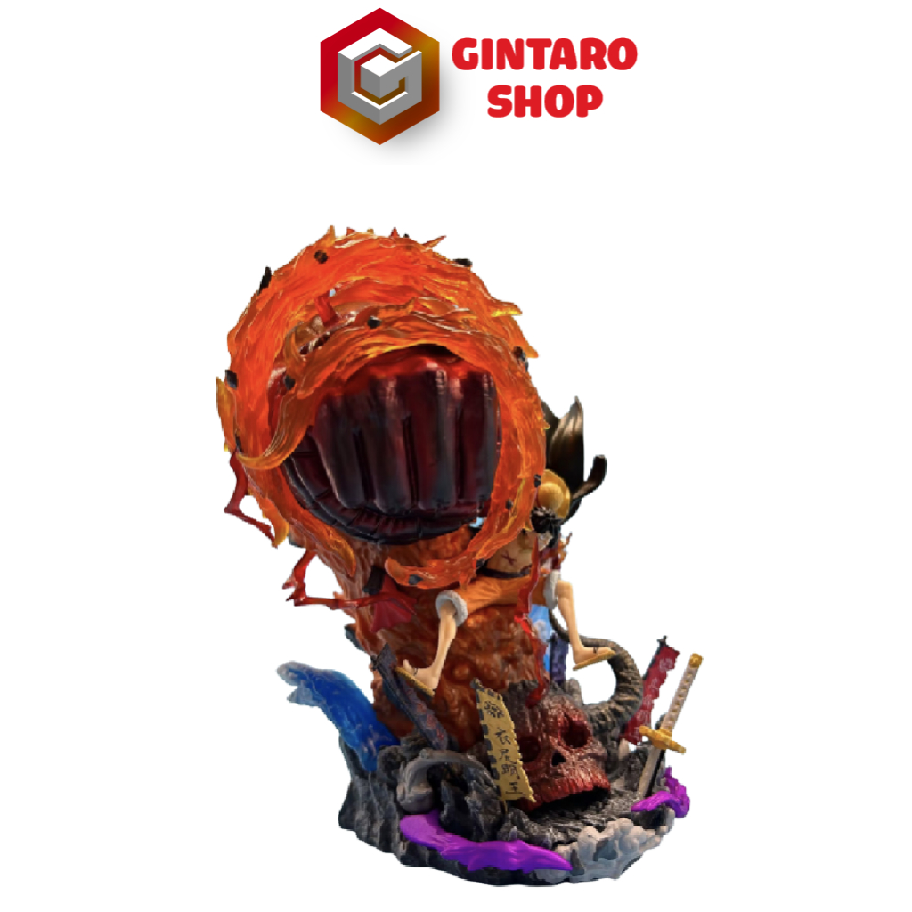 One Piece Luffy Red Rock Fire Effect Model 25cm High Latest Version ...