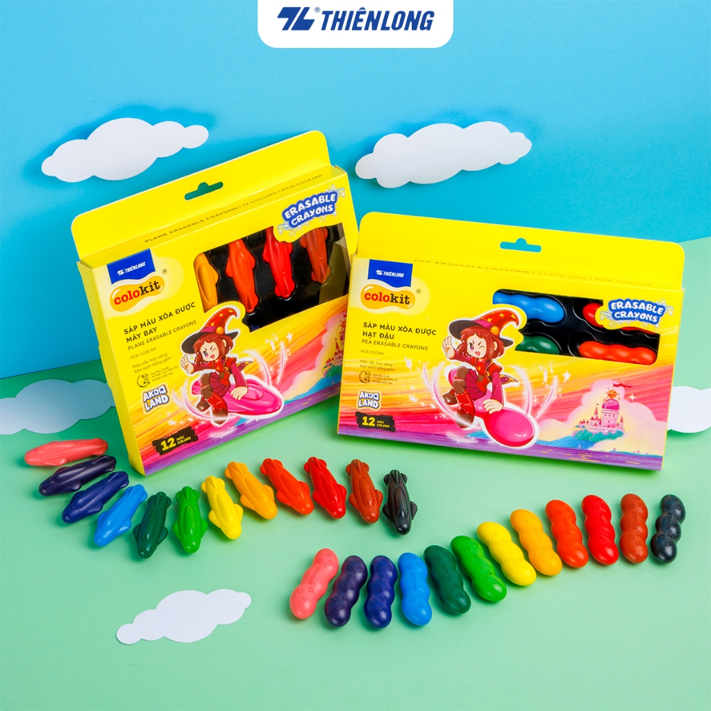 Erasable Crayons Thien Long Colokit 12-Color Plastic Wax, Futy Akooland ...