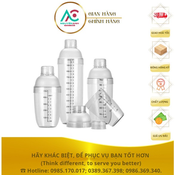 High quality black graduated plastic mixing Shaker (350ml, 500ml, 700ml ...