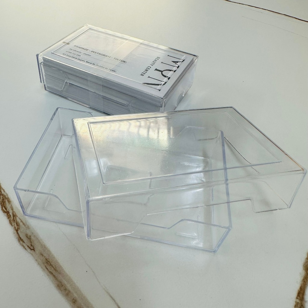 (COMBO) Mica Box Contains name card, Transparent name card Box | Shopee ...