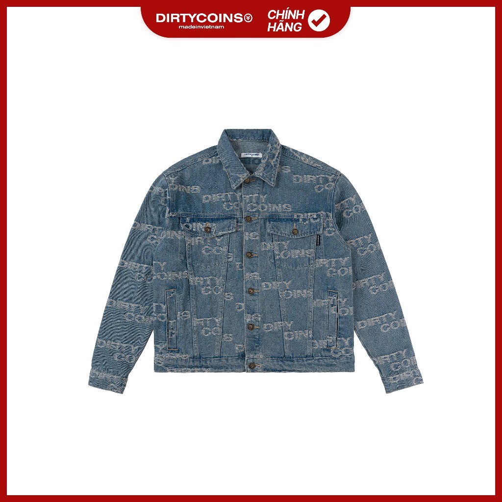 Dirtycoins Frayed Logos Denim Jacket - Blue Wash | Shopee Philippines