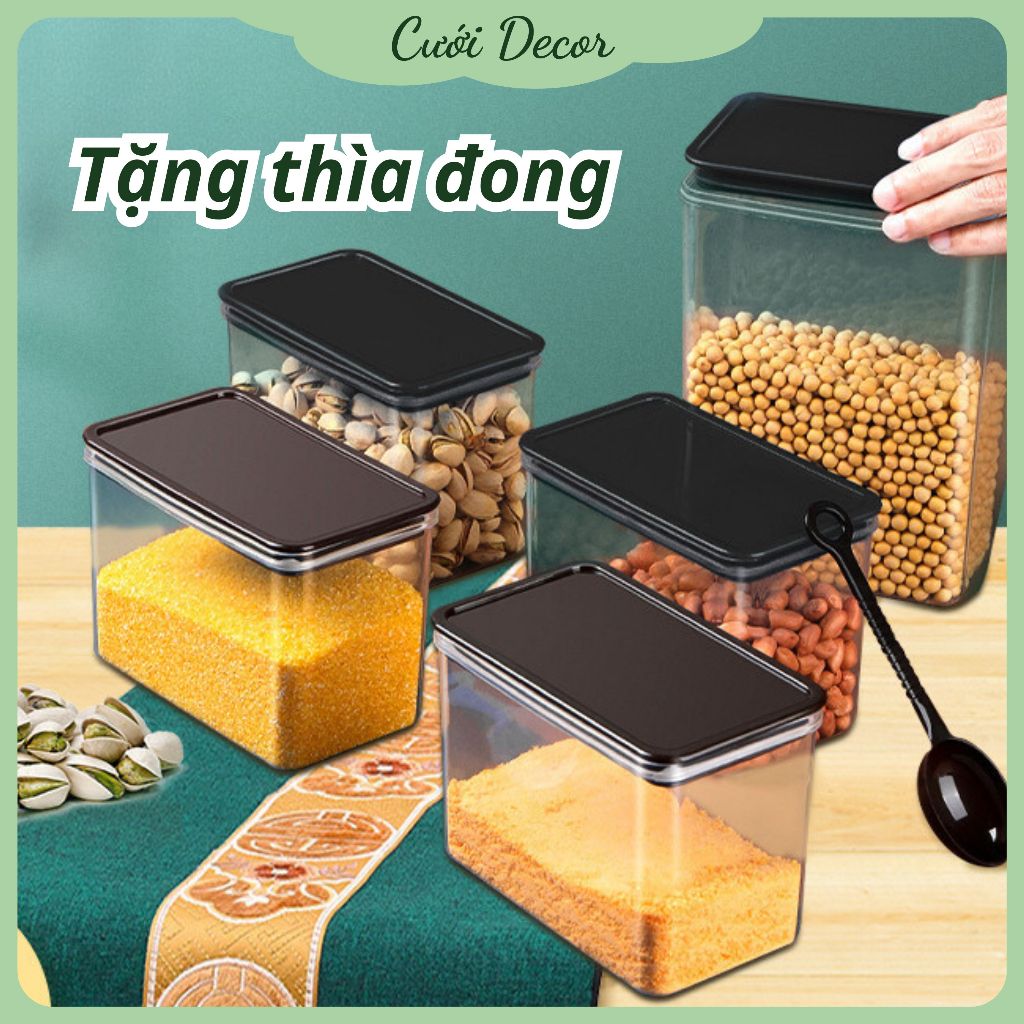 Plastic box with transparent lid for coffee, powder, cereal, food grade ...