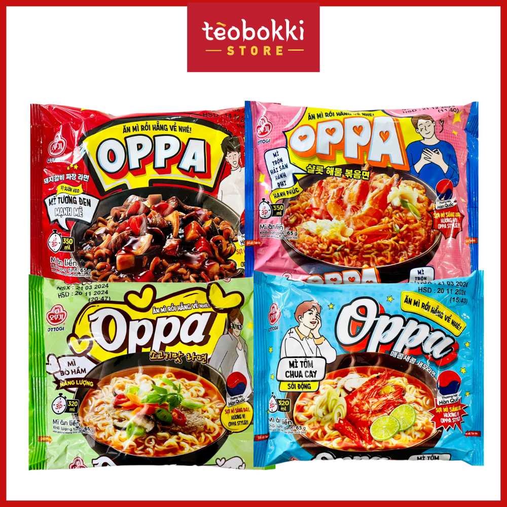 Oppa Ottogi noodles with many flavors (spicy and sour shrimp, stewed ...