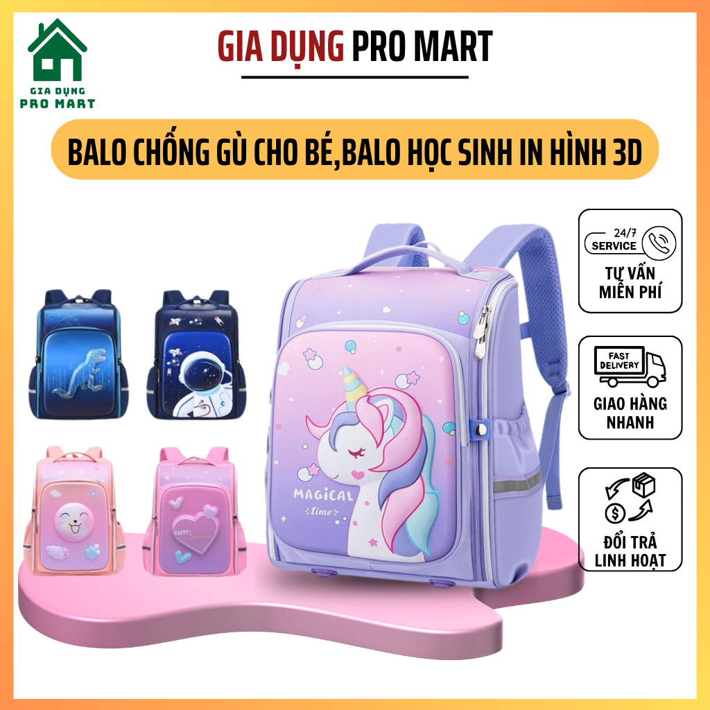 Humpback Backpack For Children, 3D Printed Student Backpack Waterproof ...