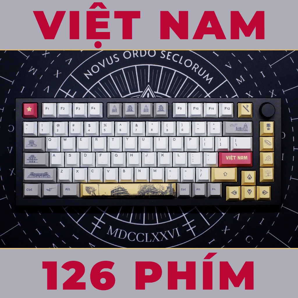 Keycap For Vietnamese Cherry Profile Mechanical Keyboard 126 Keys ...