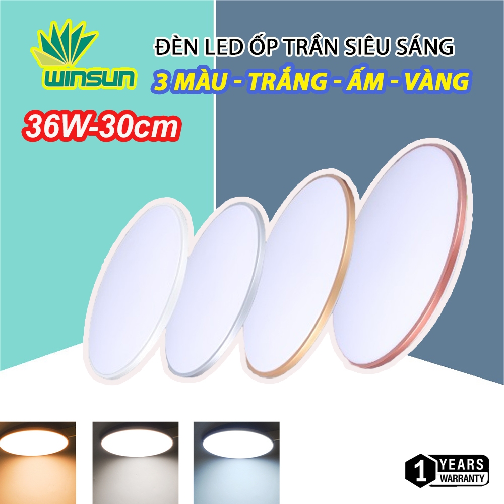 Led Ceiling Light 36W-30CM 3 Super Bright Color Modes. | Shopee Philippines