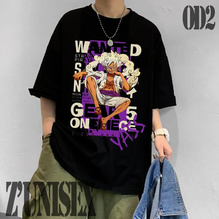LUFFY one piece printed t-shirt OD2 form UNISEX (2 colors BLACK-WHITE ...