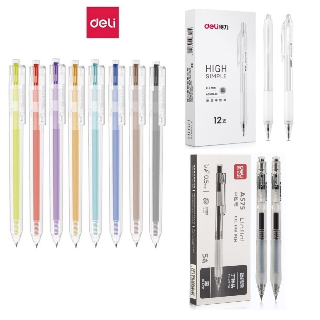 Deli multicolored gel pen G118 / Deli A057 A575 G118 gel pen | Shopee ...