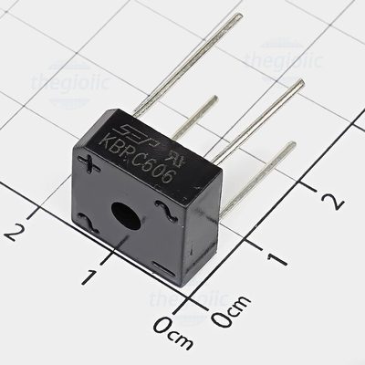 5 Ponti Raddrizzatori KBPC606 6A 600V Monofase 4 Pin, Per Alimentatori