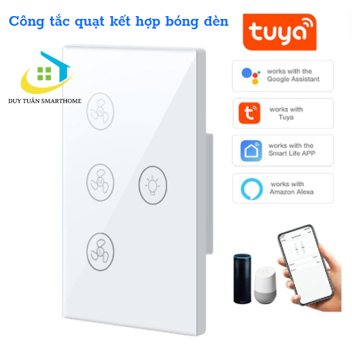 Tuya WIFI ceiling fan smart switch combines lights, increases or