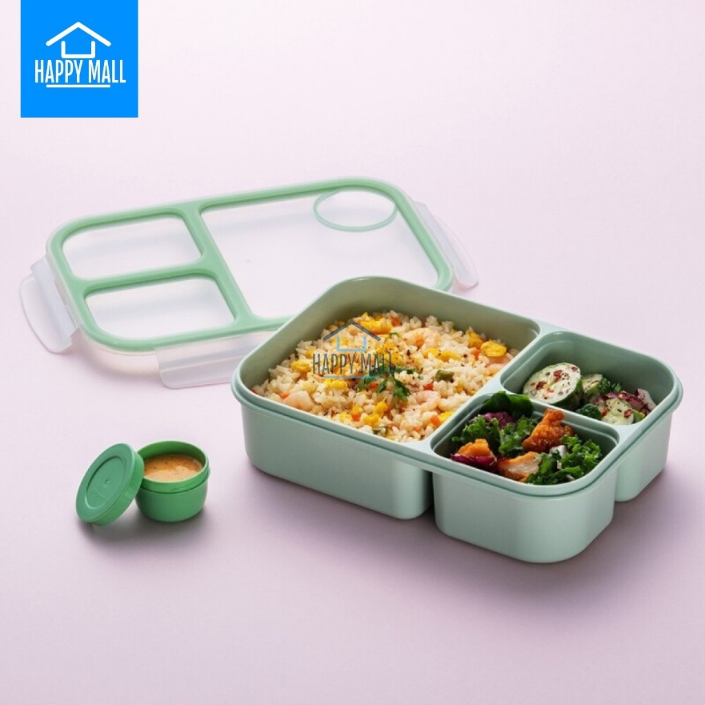 Locknlock HPL781 TOGO 3-compartment plastic lunch box 980ml | Shopee ...