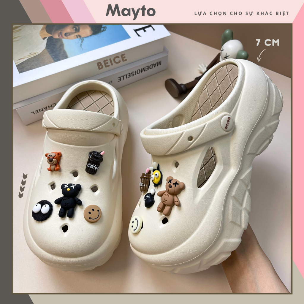 Beice women's sandals and slippers with Cafe charm, 6 cm high heel ...