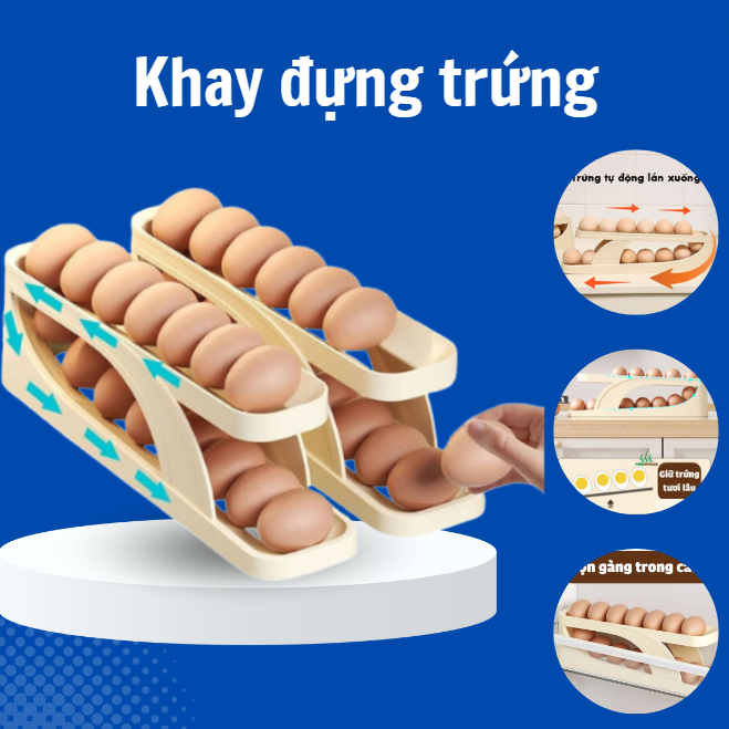 Egg tray, 2-tier refrigerator egg tray with smart design and high ...
