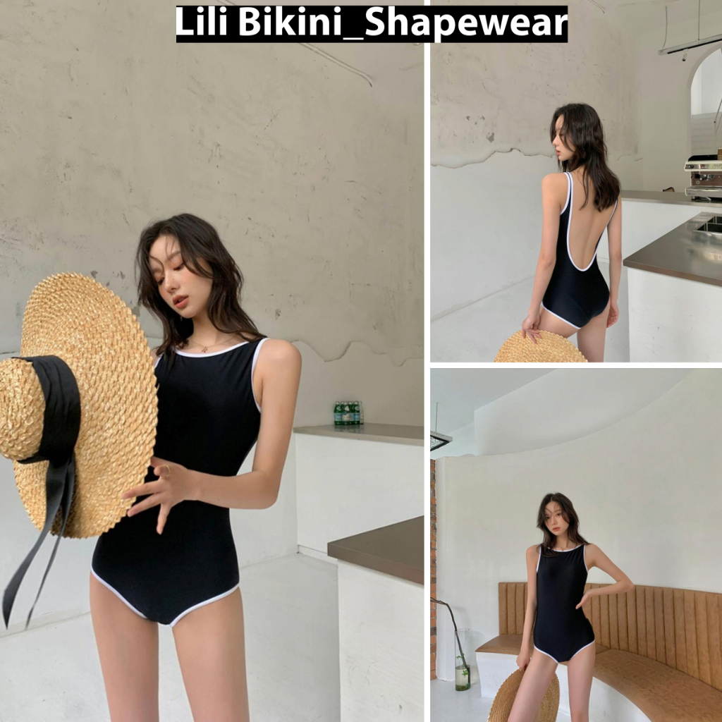Korean Version of Solid Color Lace One-piece Swimsuit