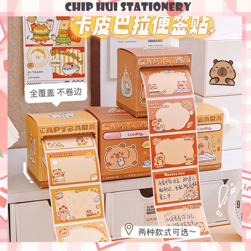 Roll of 256 Capybara Stickers, Capybara note sticker Box Used as ...